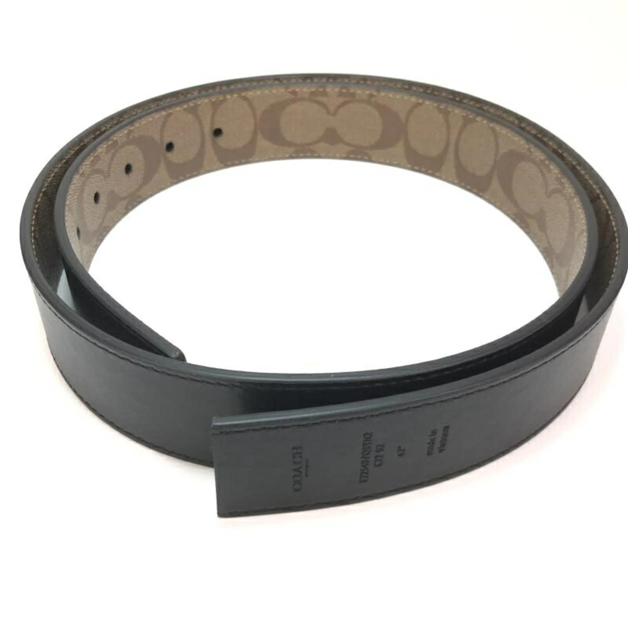 Coach Harness Plaque Reversible Belt In Signature Canvas Brown F22540 Coach